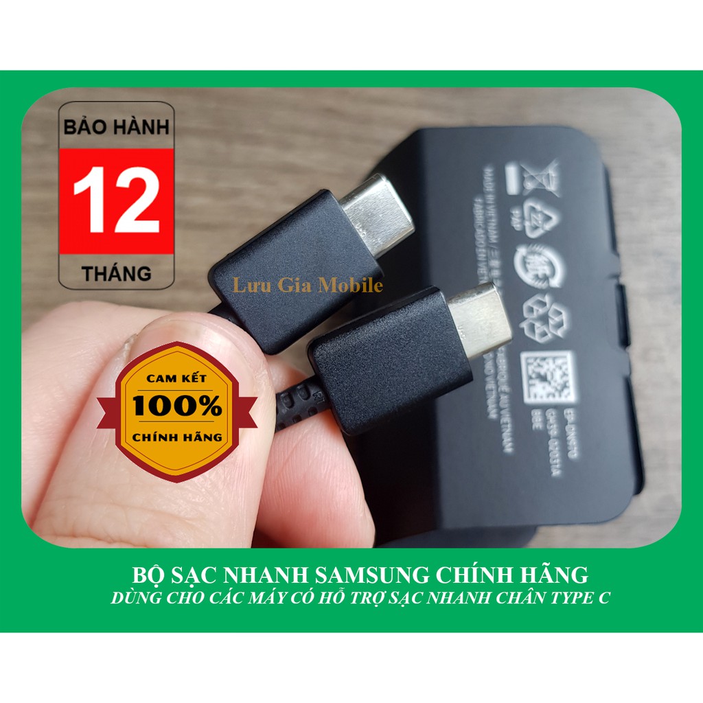 Bộ sạc nhanh Samsung Galaxy 25W chính hãng Note 10 Note 20 A71, A70, A80, A90, S20, S20FE S20+, S20 Ultra