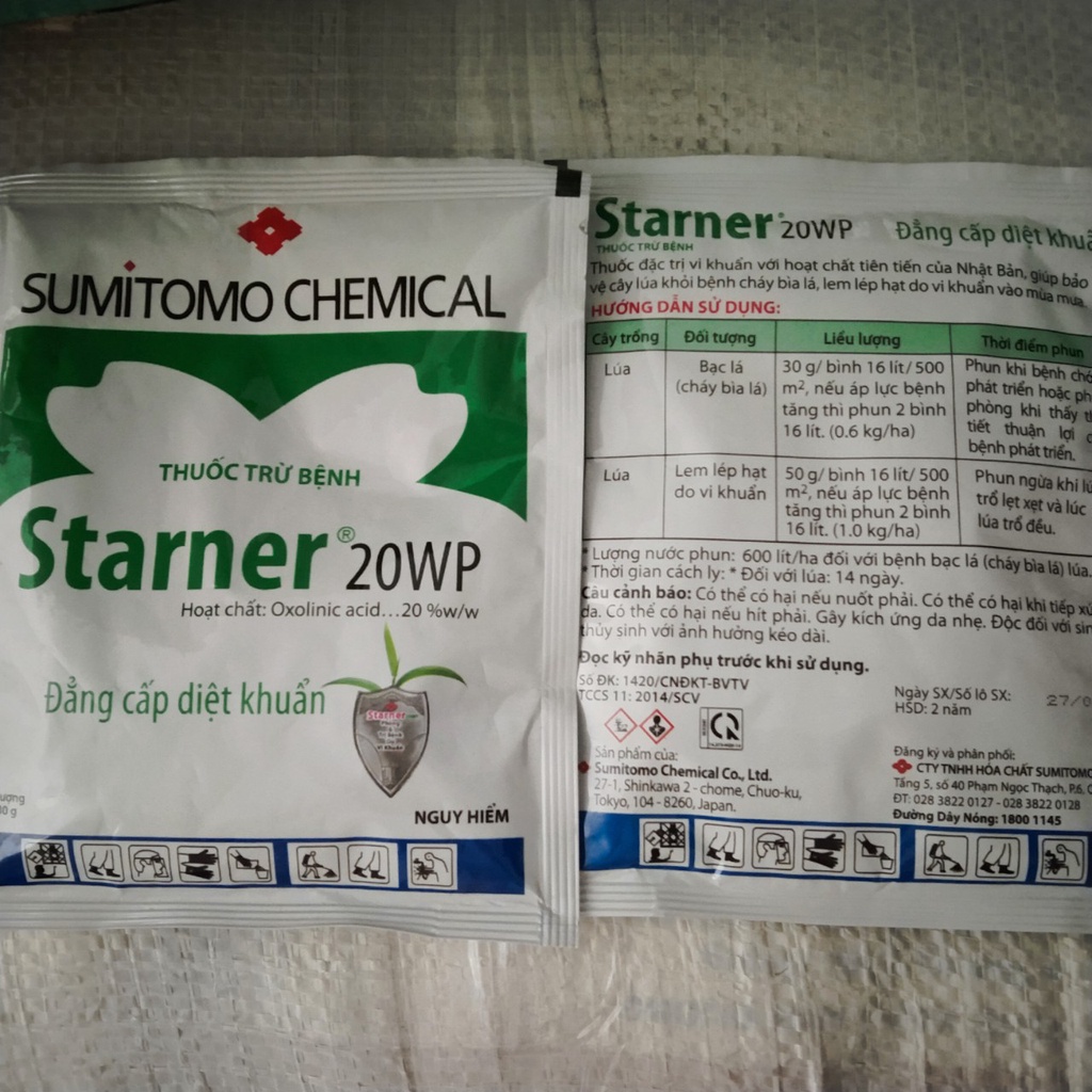 Thuốc Trừ Bệnh Vi Khuẩn STARNER 20WP Nhật Bản 30gram