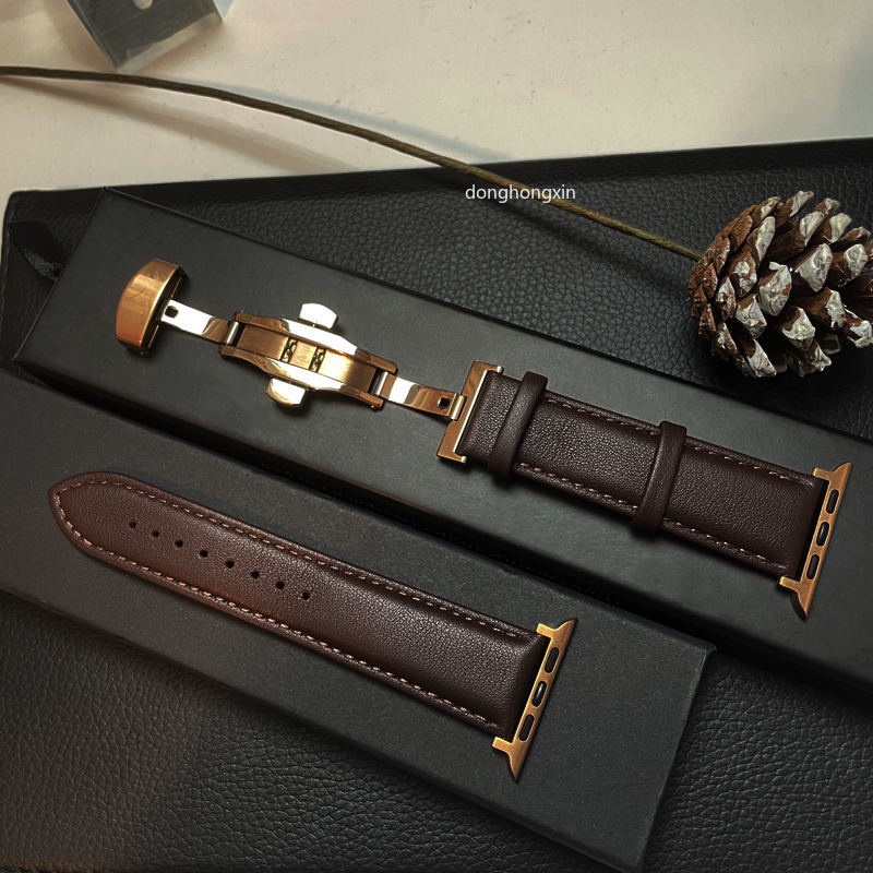 Dây Đeo Đồng Hồ Thay Thế Bằng Da Bò 44mm 40mm iwatch 7 6 5 4 3 2 1 42mm 38mm
