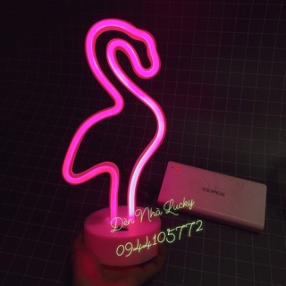 Đèn neon light để bàn hoặc treo tường hình con chim hồng hạc đáng yêu decor phòng xinh hết nấc 😍