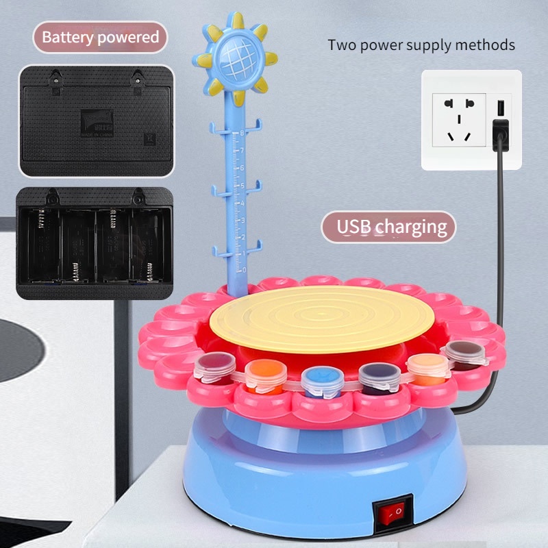 Bộ đồ chơi máy làm gốm sứ mini DIY cho trẻ em