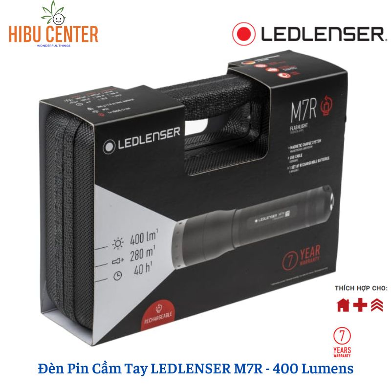 Đèn Pin Cầm Tay Siêu Sáng LEDLENSER M7R 400 Lumens - Gồm Pin Và Bộ Sạc Từ Tính | Hibucenter