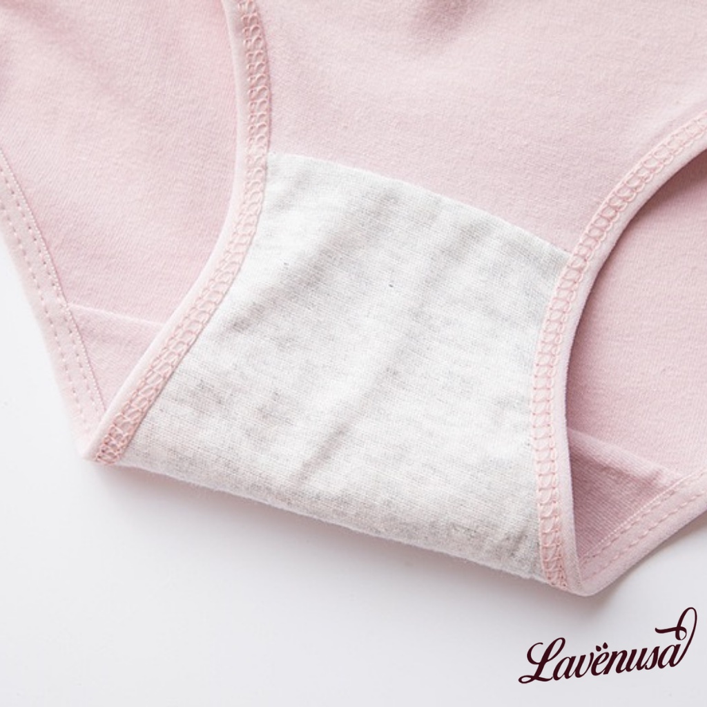 Quần lót cotton nữ trơn đính nơ mềm mịn thoải mái thoáng khí LAVENUSA QL82