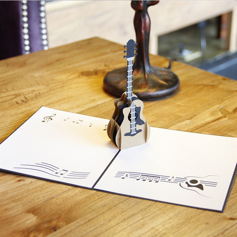 Thiệp Mời Hình Đàn Guitar 3d Độc Đáo