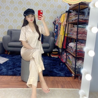 ❤đồ bộ lụa gấm chấm bi❤️