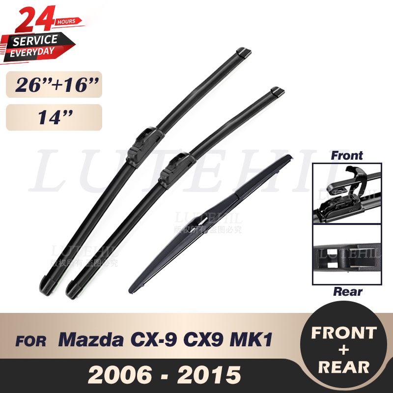 Bộ gạt nước kính chắn gió phía trước và phía sau cho Mazda CX-9 CX9 MK1 2006-2015 2007 2008 2009