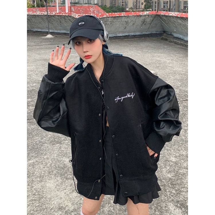 A489 ÁO KHOÁC BÓNG CHÀY TAY DA UNISEX HÀNG CHUẨN ĐẸP