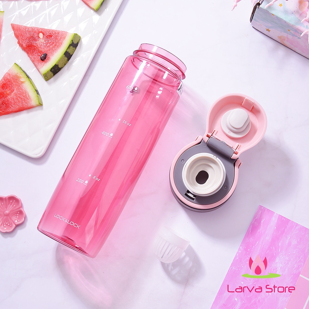 Bình Nước Bằng Nhựa Tritan One Touch Sport Lock&amp;Lock ABF763 PIK - Hồng 750ml - Larva Store