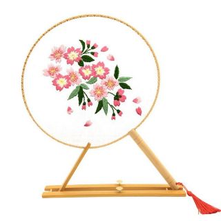 Set 3 Quạt lụa luyện tập thêu sang trọng, quý phái