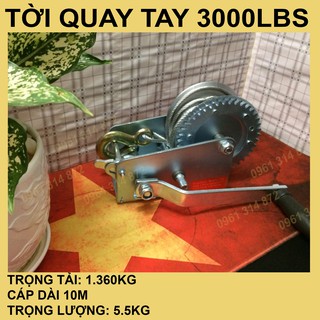 Tời Quay Tay 1,3 Tấn - 3000Lbs Loại A