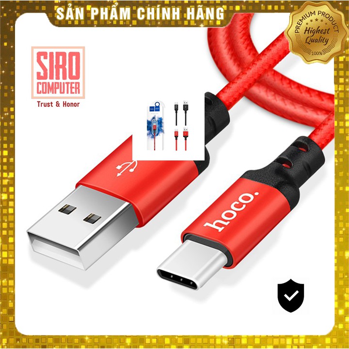 Cáp sạc dây dù cổng sạc Type-C Hoco X14