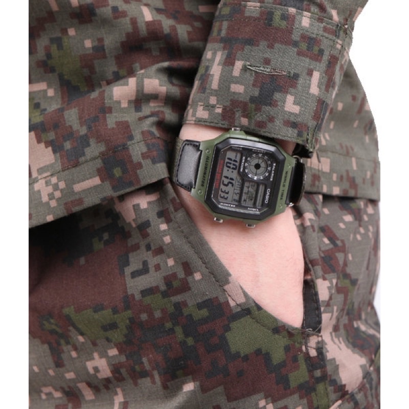 Đồng hồ nam dây vải Casio Anh Khuê AE-1200WHB-3BVDF