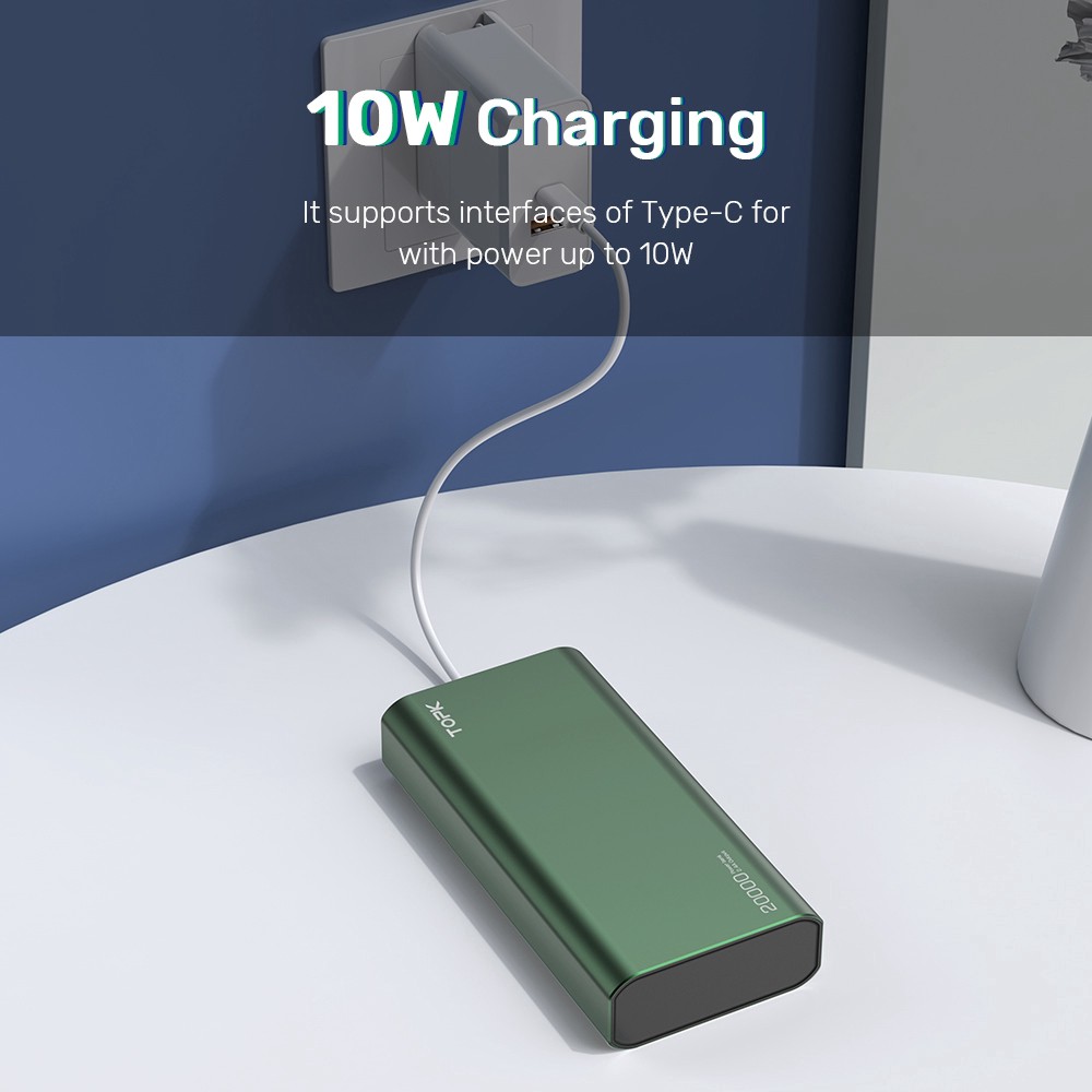 [Mã ELMS5 giảm 7% đơn 300K] Sạc Dự Phòng TOPK I2006 20000mAh Kỹ Thuật Số Hai Cổng Cắm Với Dung Lượng Cao - TopLink