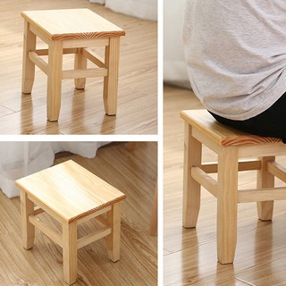 ⌒Multi-Function Solid Wood Shoe Children'S Adult Living Room Home Small Sof On-Slip Bath Bench Stool
