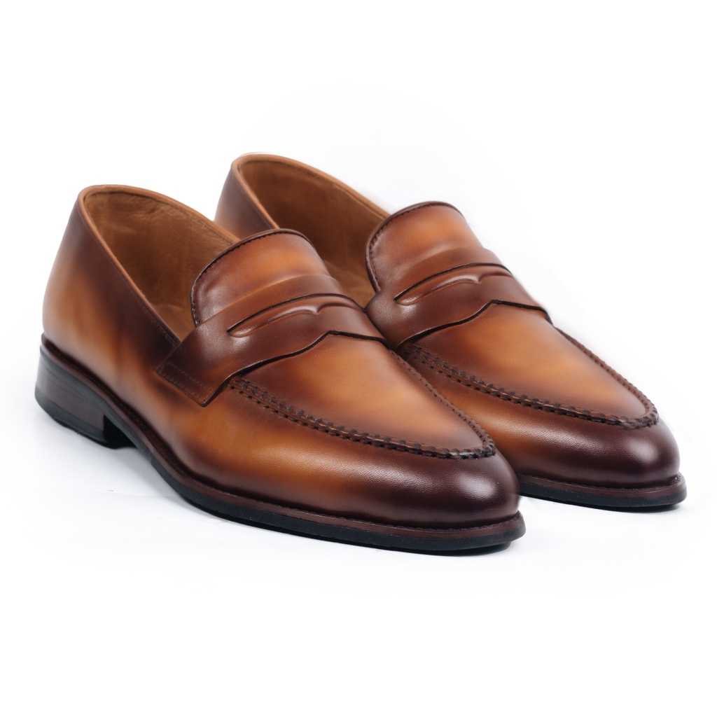Giày Tây Lười Cao Cấp Classic Loafer - LF02 - Da Bò Ý Lót Trong Da Bò Mộc - Thương hiệu Be Classy