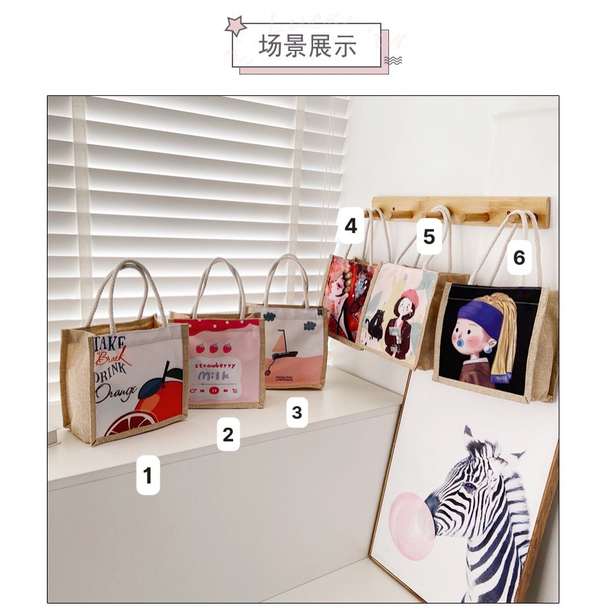 Túi Cói GRAFFITI Đi Biển Phong Cách Hàn Quốc Hoạ Tiết Hoạt Hình Siêu Đáng Yêu MẪU MỚI SIÊU ĐẸP