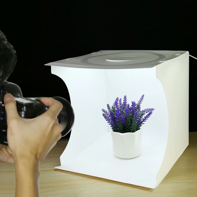 Hộp studio chụp sản phẩm 20cm/30cm tích hợp đèn Led vòng và 6 phông nền