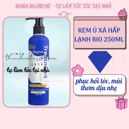 Kem hấp ủ tóc Bio Treatment màu xanh dương chai 250ml