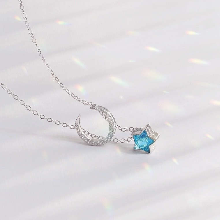 Dây Chuyền Bạc Blue Peach Blue Star V1 DC617