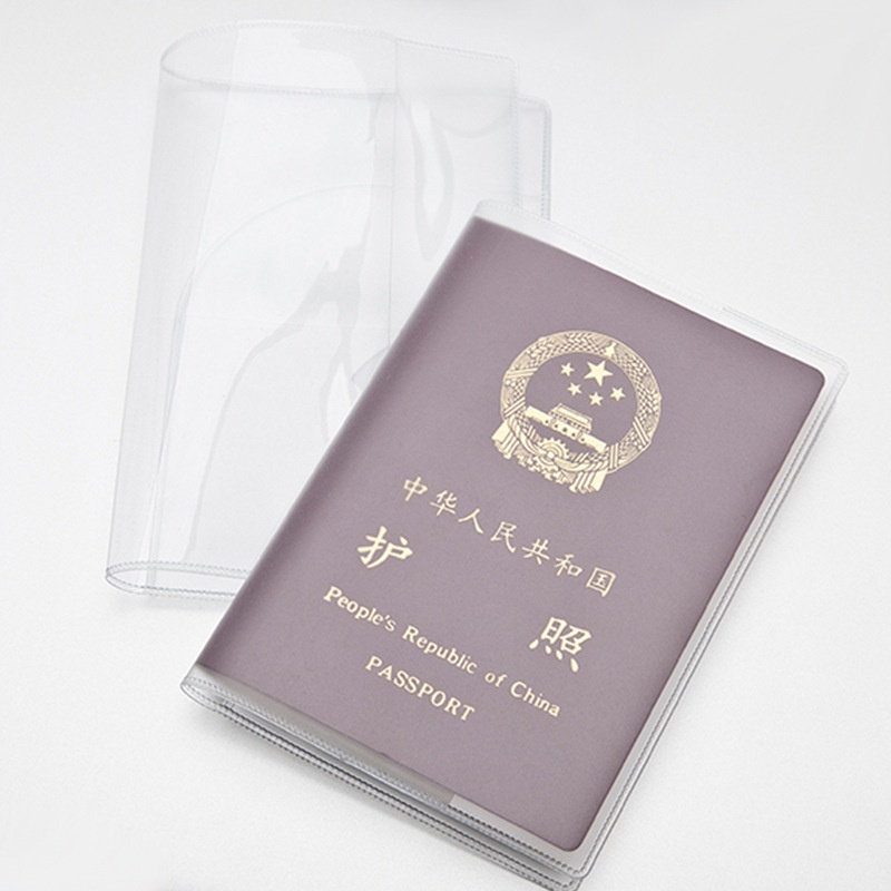 1 Vỏ Bọc Hộ Chiếu/Thẻ ID/Thẻ ID Bằng PVC Trong Suốt Mặt Nhám Chống Nước Chống Bụi Nhiều Ngăn