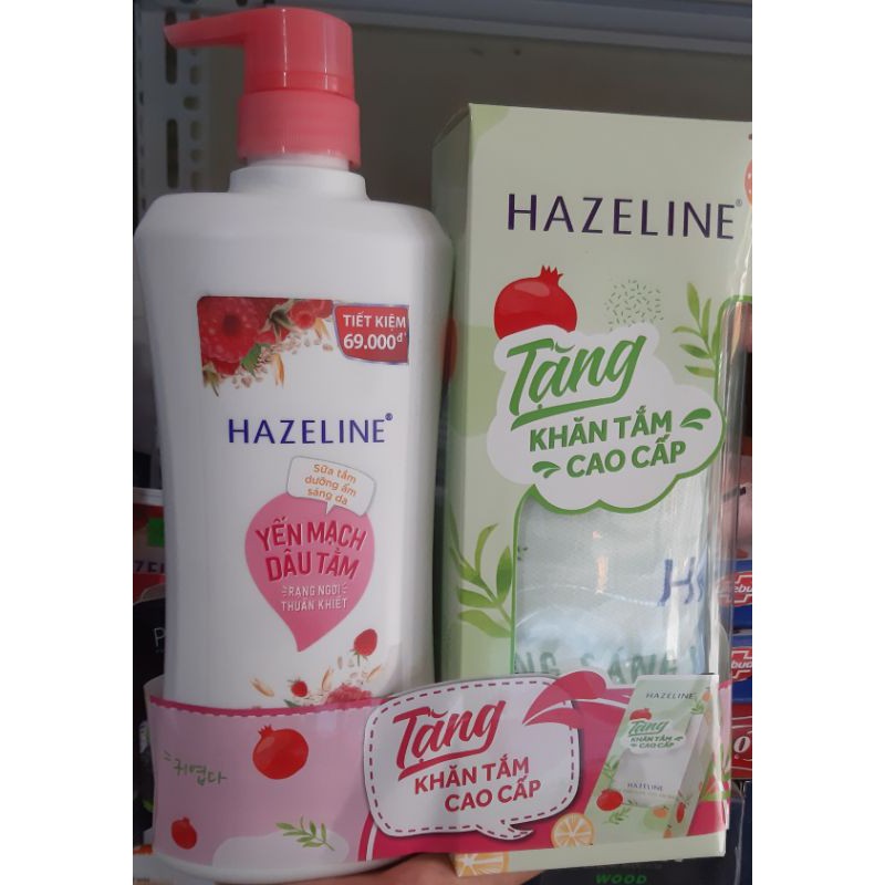 Sữa tắm Hazeline : Yến mạch dâu tằm , matcha lựu đỏ , Tặng khăn tắm khi mua chai 667ml