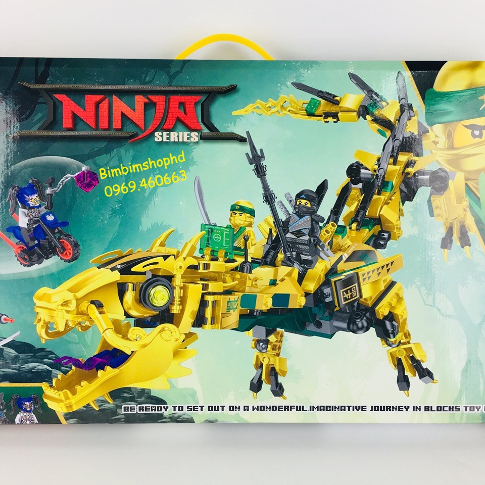 Lego Ninjago Rồng Vàng Siêu Hạng. Chiến Bình Rồng Vàng. Đồ chơi xếp hình cho bé trai hàng đẹp