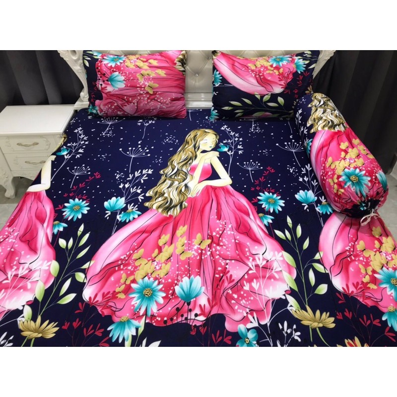 Bộ Drap Thun Hàn Quốc mát lạnh 4 món