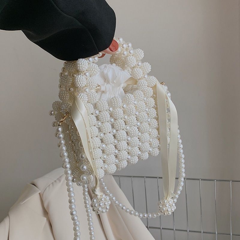 Túi đeo vai IELGY mini đính ngọc trai giả thời trang dành cho nữ