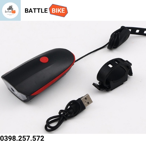BỘ ĐÈN CÒI XE ĐẠP SẠC DÂY USB CHỐNG NƯỚC CAO CẤP
