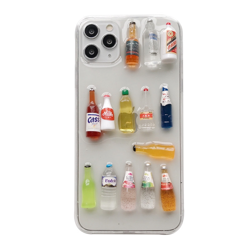 Ốp điện thoại trang trí hình đồ uống 3D nhiều mẫu mã cho iPhone 11 Pro MAX i7 i8 plus XR XS MAX | BigBuy360 - bigbuy360.vn