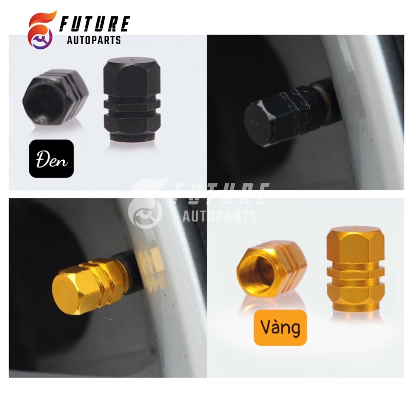 Bộ 4 nắp chụp chân van lốp xe hơi, xe máy nhiều màu sắc lựa chọn - Future Autoparts