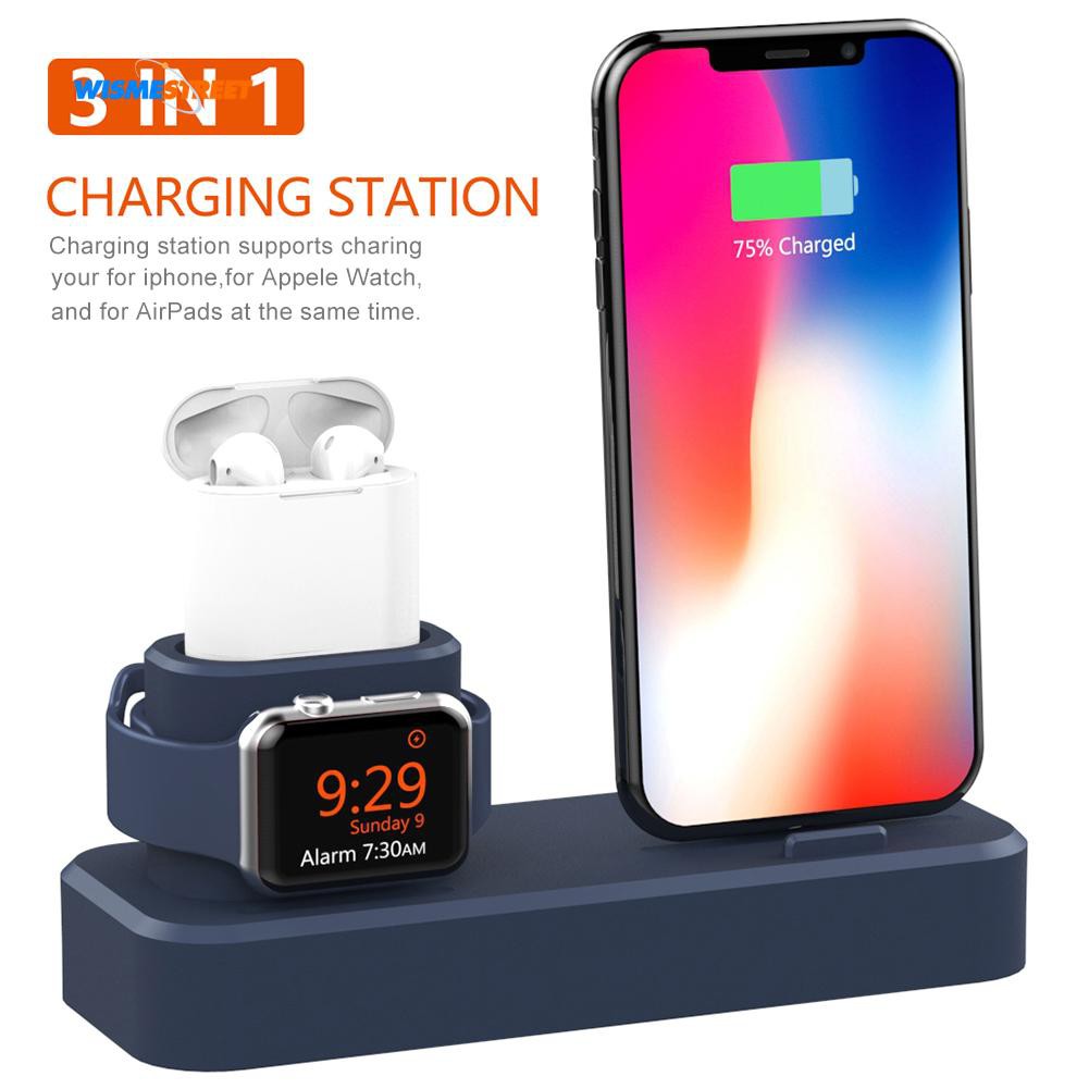 Đế sạc đa năng 3 trong 1 cho điện thoại iPhone tai nghe Airpods và đồng hồ thông minh iWatch