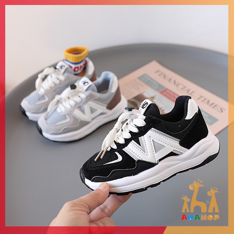 Giày thể thao bé trai bé gái, Giày sneaker dây rút da PU mềm nhẹ phối lưới thoáng khí đế chống trơn trượt cho bé M628