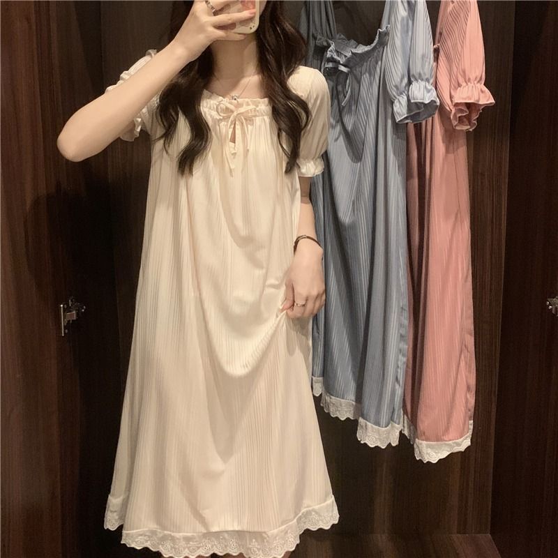 Đầm Ngủ Ngắn Tay Phong Cách Công Chúa Thời Trang Mùa Hè Mới Nhất Cho Nữ