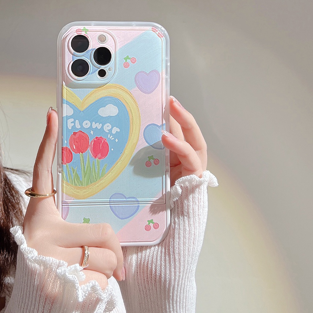 Ốp Điện Thoại Dẻo Họa Tiết Trái Tim Dễ Thương Chống Sốc Cho iPhone 13 12 11 Pro XS Max X XR 7 8 plus