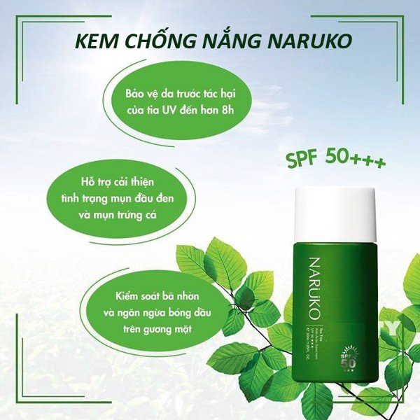 Kem Chống Nắng,Kem Chống Nắng Dành Cho Da Mụn Naruko Tea Tree Anti-Acne Sunscreen SPF50 30 ml