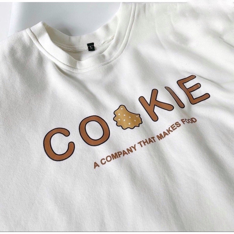 Áo Sweater Chữ Ngực COOKIE Form Rộng Tay Phồng Ulzzang