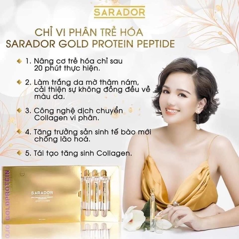 GOLD PROTEIN - Tinh chất vàng Nano [Hộp 5 ống + 12 sợi protein]