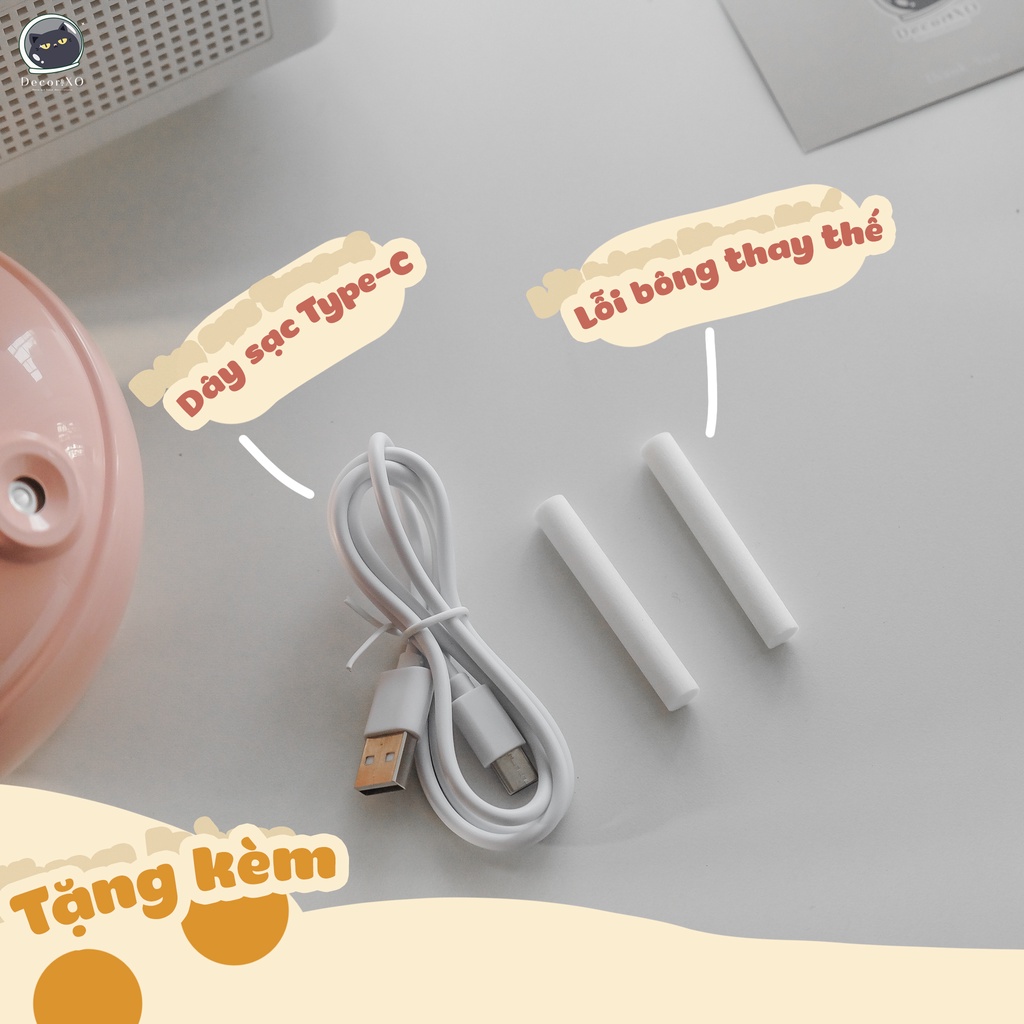 Đèn phun sương tạo ẩm khuếch tán tinh dầu kép UFO BEAR