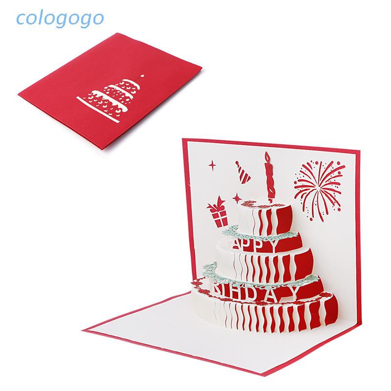 COLO  3D Pop Up Greeting Card Handmade Birthday Valentine Christmas Wedding Invitation