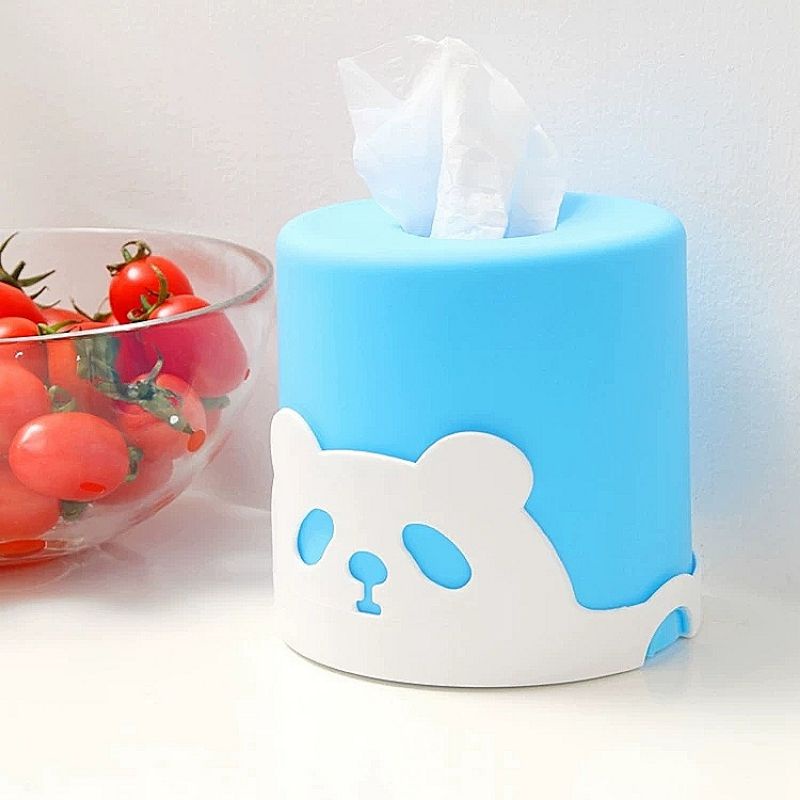 Hộp khăn giấy cuộn để bàn dễ thương hộp đựng giấy ăn giấy vệ sinh hình gấu cừu mèo cute bằng nhựa hình tròn MISY HOME