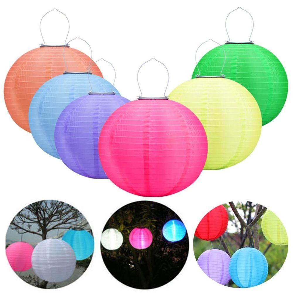 PATRICIA Đèn Lồng Treo Trang Trí 12inch Chống Thấm Nước Sử Dụng Năng Lượng Mặt Trời