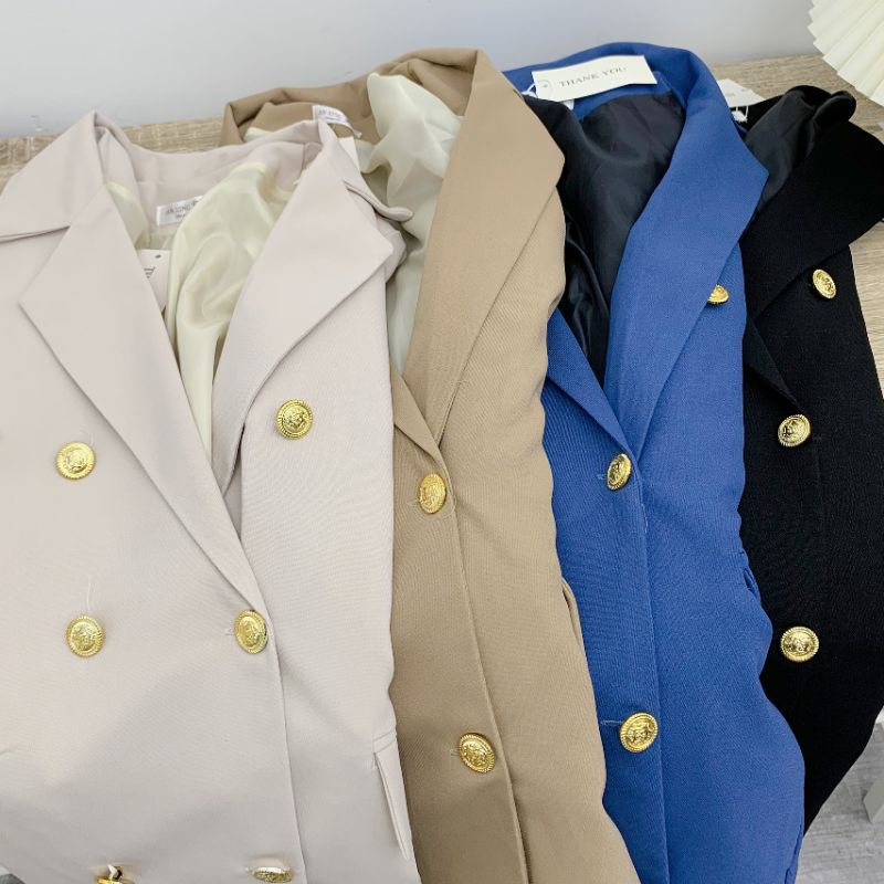 Áo Blazer dài tay 2 lớp cúc đồng. | BigBuy360 - bigbuy360.vn