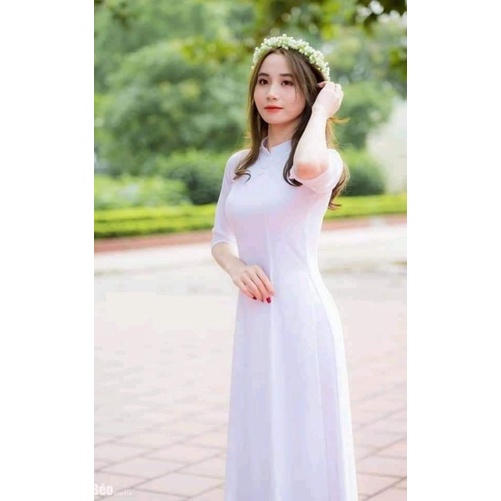 🥰 Áo dài tím trơn  đẹp nhẹ nhàng chất lụa tằm co giãn mềm mại hàng thiết kế cao cấp
