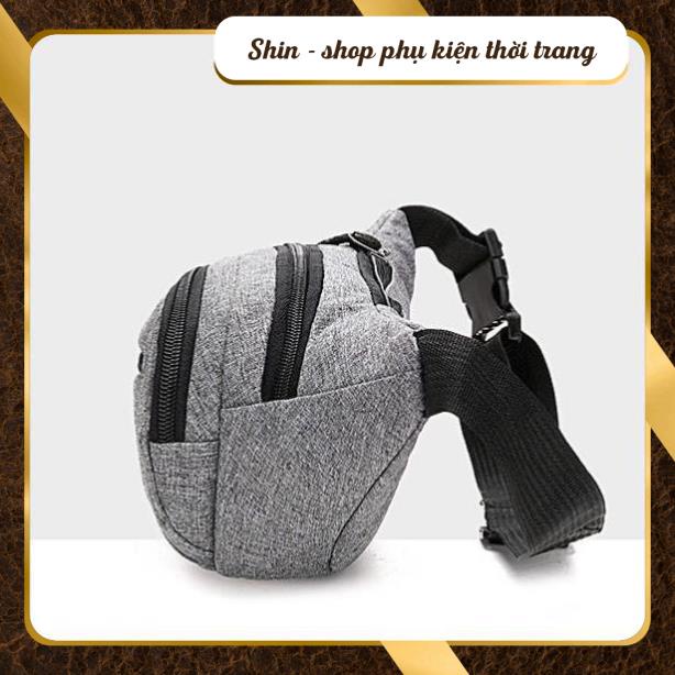 Túi bao tử unisex mini vải Canvas phong cách đường phố - Shin Shop Leather