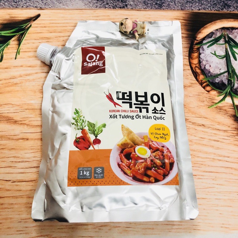 Sốt ớt sẵn nấu tokbokki bánh gạo xào cay Hàn Quốc 1kg