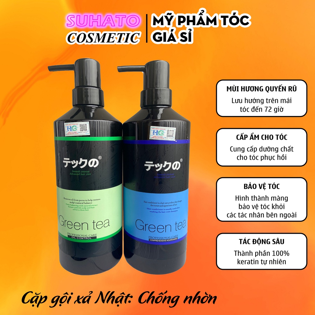 Dầu gội trà xanh Meiki 780ml chống nhờn dưỡng sâu chống gàu chính hãng CT03-4-5