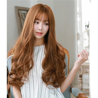 Bộ Tóc Xoăn Lọn Mái Thưa Nâu Vàng MHS33