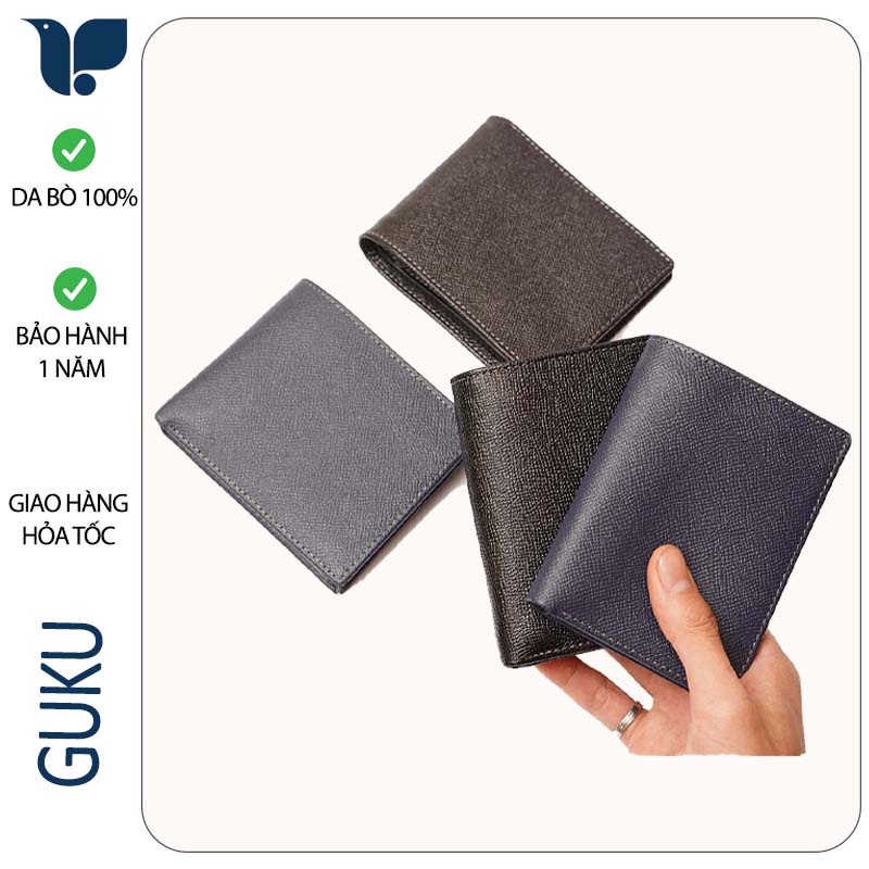 ví nam da bò cao cấp LV01 bóp nam mini thời trang được làm bằng da bò thật có thể đựng được tất cả các loại thẻ mới cũ