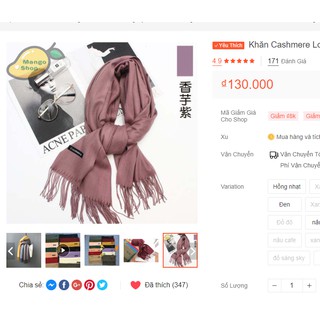 Khăn Cashmere Loại 1 Siêu Mềm Mịn